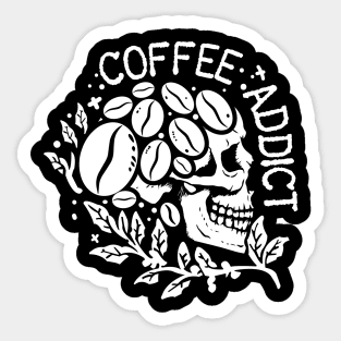 Skeleton Coffee, Coffee Addict Sticker